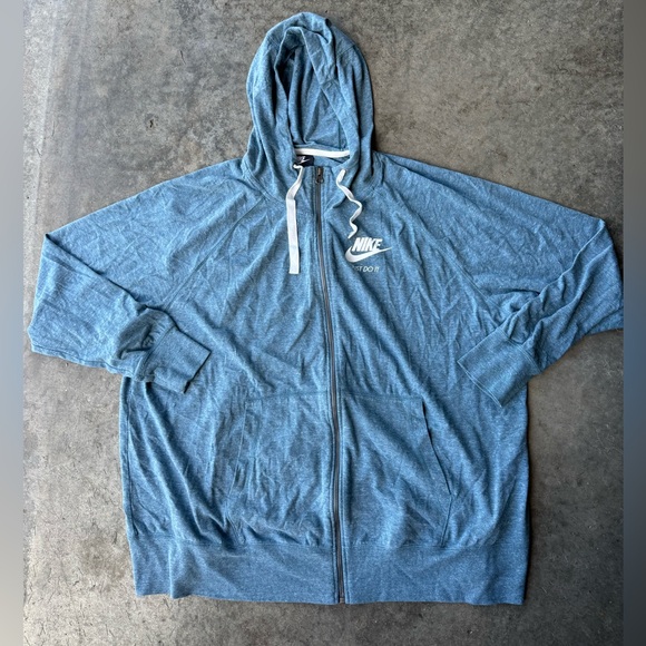 Nike Heather Blue Full-Zip Hoodie - Picture 1 of 3